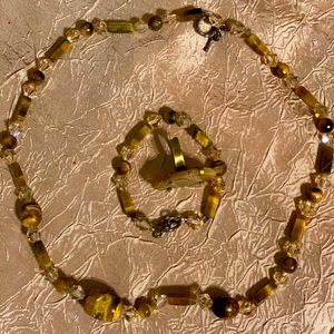 Brown Polished Wooden Beaded Set